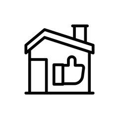 Good review real estate icon with black outline style. positive, feedback, service, client, review, survey, satisfaction. Vector Illustration