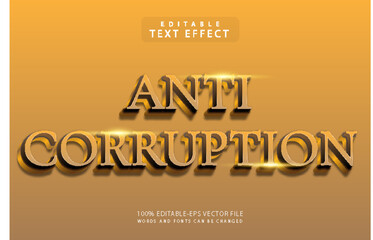 Obraz premium Anti corruption editable text effect 3 dimension emboss luxury style