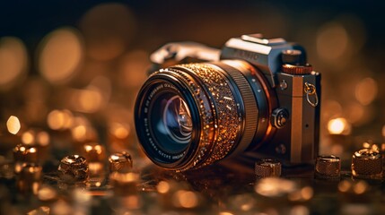Fototapeta na wymiar Capturing Timeless Moments: Embracing the Essence of Photography with Classic Equipment and Advanced Technology, generative AI