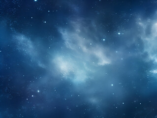 Illustration with blue space stars background