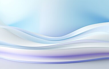 Beautiful abstract luxury background with 3D texture of flowing wavy lines in light pastel pink, blue, white, and purple smooth tones. Beauty, skincare, technology presentation concept.