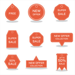 Sale - creative labels set vector illustration.concept discount promotion on white background