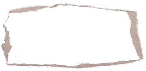 Torn pieces of corrugated paper used as label on transparent background png file - 659793086