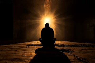 Foto op Plexiglas man praying and praising god on background © Tidarat