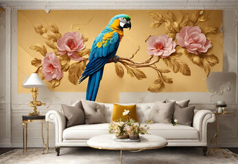 Birds in Whimsical Flight, 
Dreamy Avian Escape, 
Bedroom Tranquility, 
Serene Bird Wallpaper, 
Living Room with Avian Elegance