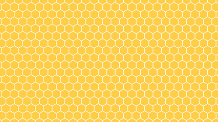 Bee hive, abstract yellow honeycombs on background. Seamless Honeycomb background texture. Vector illustration.