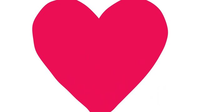 red heart, motion graphic red pink heart beating