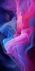 Cloudy smoke closeup, evaporates from bottle neck, blue purple and pink colors Generative AI