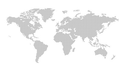 Fototapeta na wymiar black halftone dotted world map illustration vector