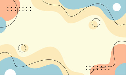 Abstract vector background with illustration of hand drawn shapes and lines in pastel colors