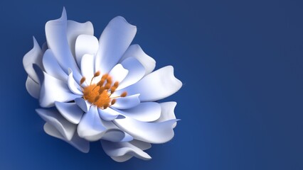 flower on a dark background, abstraction, 3d rendering