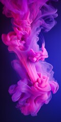 Cloudy smoke closeup, evaporates from bottle neck, blue purple and pink colors Generative AI