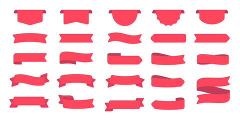 red cute ribbon text frame collection