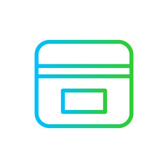 Obraz premium Face cream skincare and beauty care icon with blue and green gradient outline style. skin, face, care, cream, beauty, cosmetic, facial. Vector Illustration