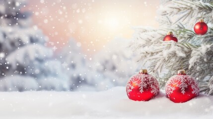 Fototapeta na wymiar Enchanting Christmas Snowscape Wonderland