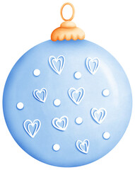 Watercolor Christmas ball Illustration - Traditional Festive Decoration