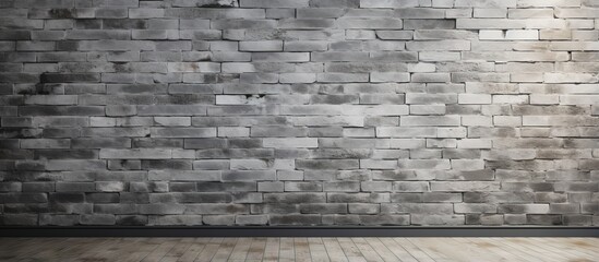 Gray indoor wall with white mortar lines