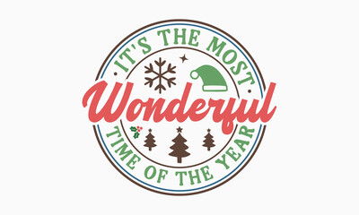 It's the most wonderful time of the year svg, vintage christmas sign svg, Christmas svg, Funny Christmas t-shirt design Bundle, Cut Files Cricut, Silhouette, Winter, Merry Christmas, png, eps, santa