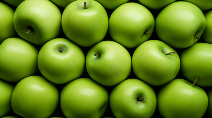 ripe juicy green fruit apples, texture background vegetarian style