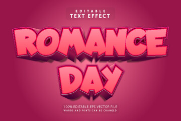 Fototapeta premium Romance day editable text effect 3 dimension emboss cartoon style