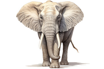 Detailed Isolated Elephant Illustration