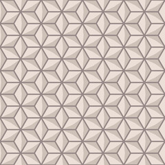 Japanese Hexagon Star Mosaic Vector Seamless Pattern