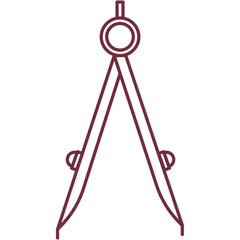 Drawing compass line architect icon vector tool