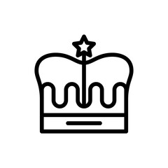 Crown jewelry icon with black outline style. luxury, kingdom, king, jewelry, crown, queen, royal. Vector Illustration