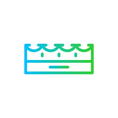 Crown jewelry icon with blue and green gradient outline style. luxury, kingdom, king, jewelry, crown, queen, royal. Vector Illustration