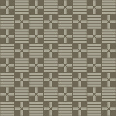 Japanese Cross Shape Checkered Vector Seamless Pattern