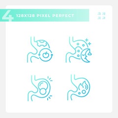Pixel perfect gradient icons set of metabolic health, thin linear illustration.