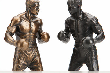 statue of two boxers