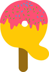 Ice Cream Alphabet Q