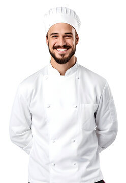 cooking, culinary and people concept - happy smiling male chef isolated 