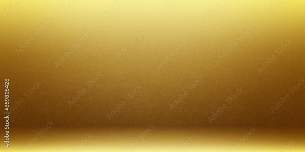 Poster blank golden display on vivid summer background with minimal style. blank stand for showing product