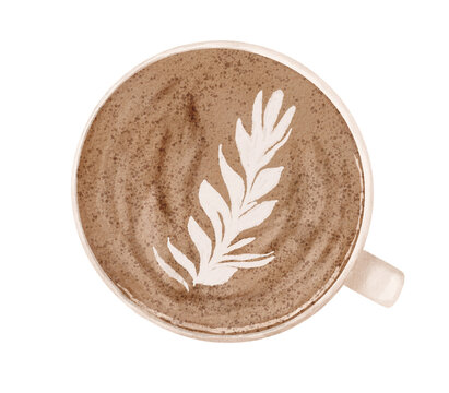 cup of coffee pumpkin spice latte watercolor drink illustration