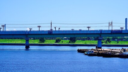 Fototapeta premium 東京都の砂町運河と曙運河