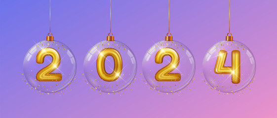 2024 luxury golden happy new year vector illustration. Happy new year background banner. 