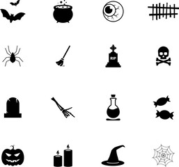 Halloween symbols and signs. Vector illustration