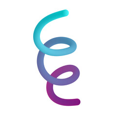 3D Gradient Squiggly Line Shape
