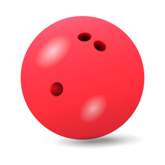 Red bowling ball on white background illustration Vector illustration