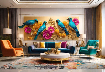 Classic Elegance: Home Interior with Bird Decor, 
Vintage Charm Bird Themed Home Decoration, 
Timeless Beauty of Bird-Inspired Decor
