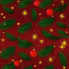 Obraz na płótnie Canvas Christmas Seamless Pattern, Infinite Digital Paper, Generative AI