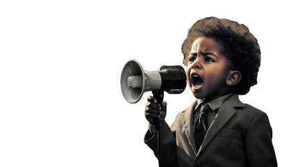 The calling for civil rights for black Child in America black history month concept