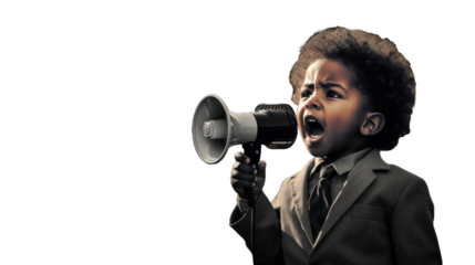 The calling for civil rights for black Child in America black history month concept