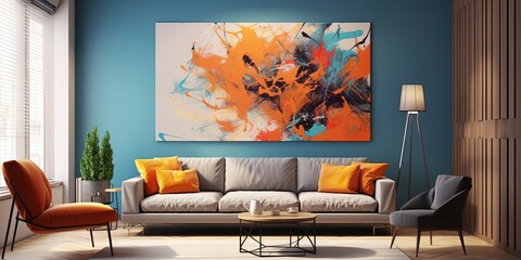 Artistic illustration abstract background, grunge brush stroke, idea for wall decor