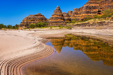 Reflections at Bungle Bungles at Purnululu National Park, West Australia, Australia