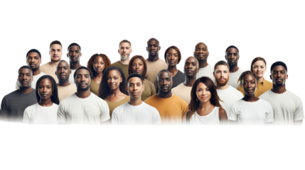 Black people on a white background