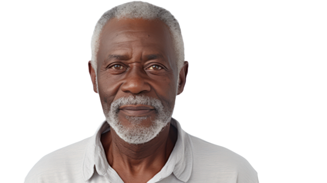 A black senior man in America, PNG File