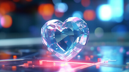 Fototapeta na wymiar diamond with the shape of a heart